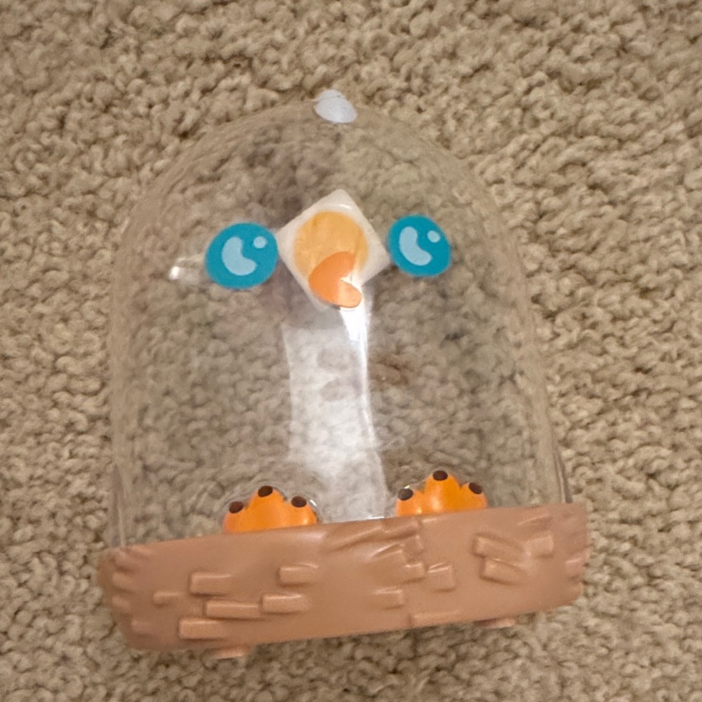Transparent dice  Bird Feeder with Orange and Tan Design